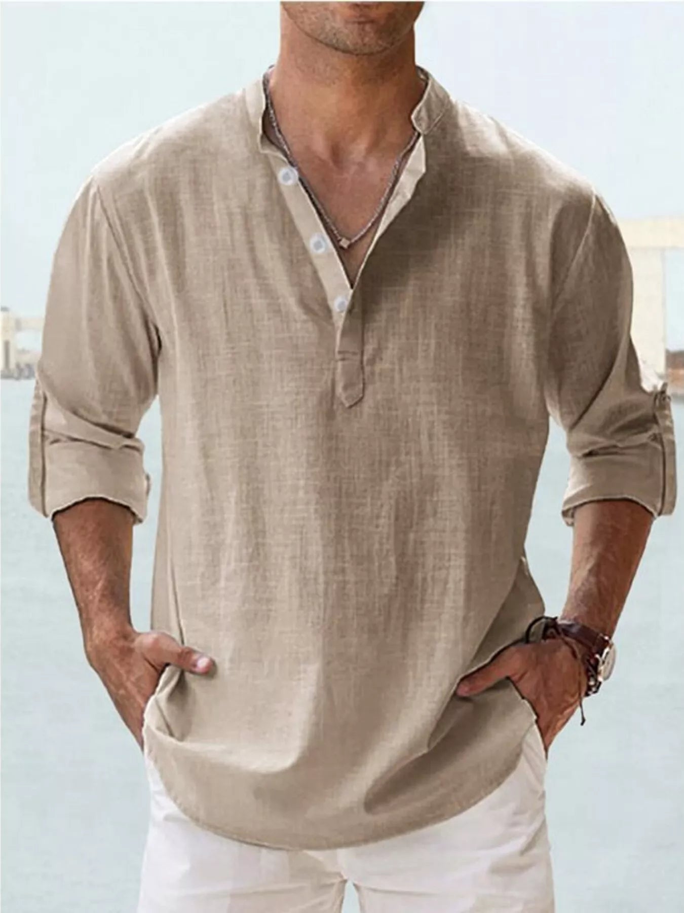Chemise homme manches retroussables – 13 coloris, grande taille - Bootiky
