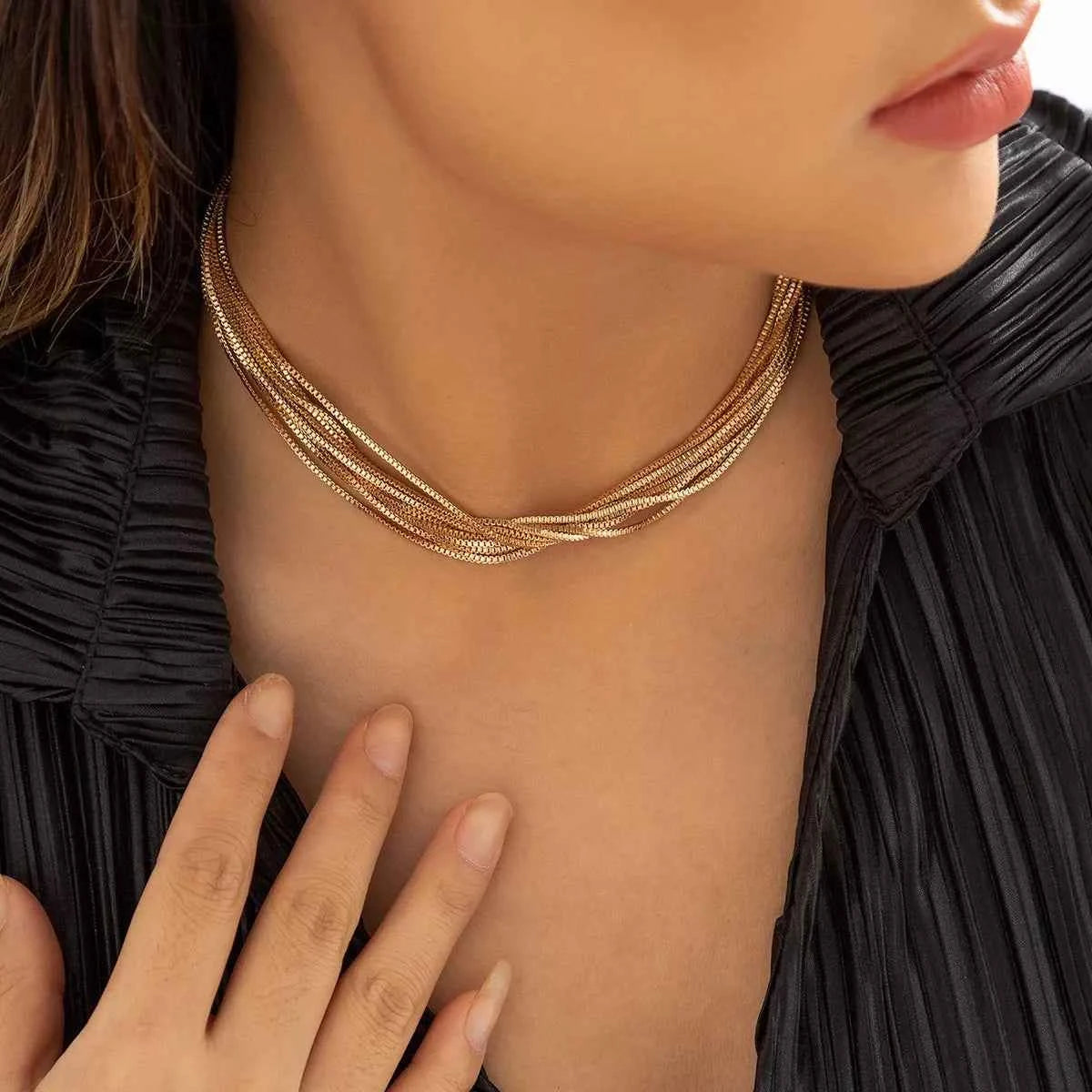Collier Multi-Rangs Ajustable — Plaqué Or 18K & Argenté - Bootiky