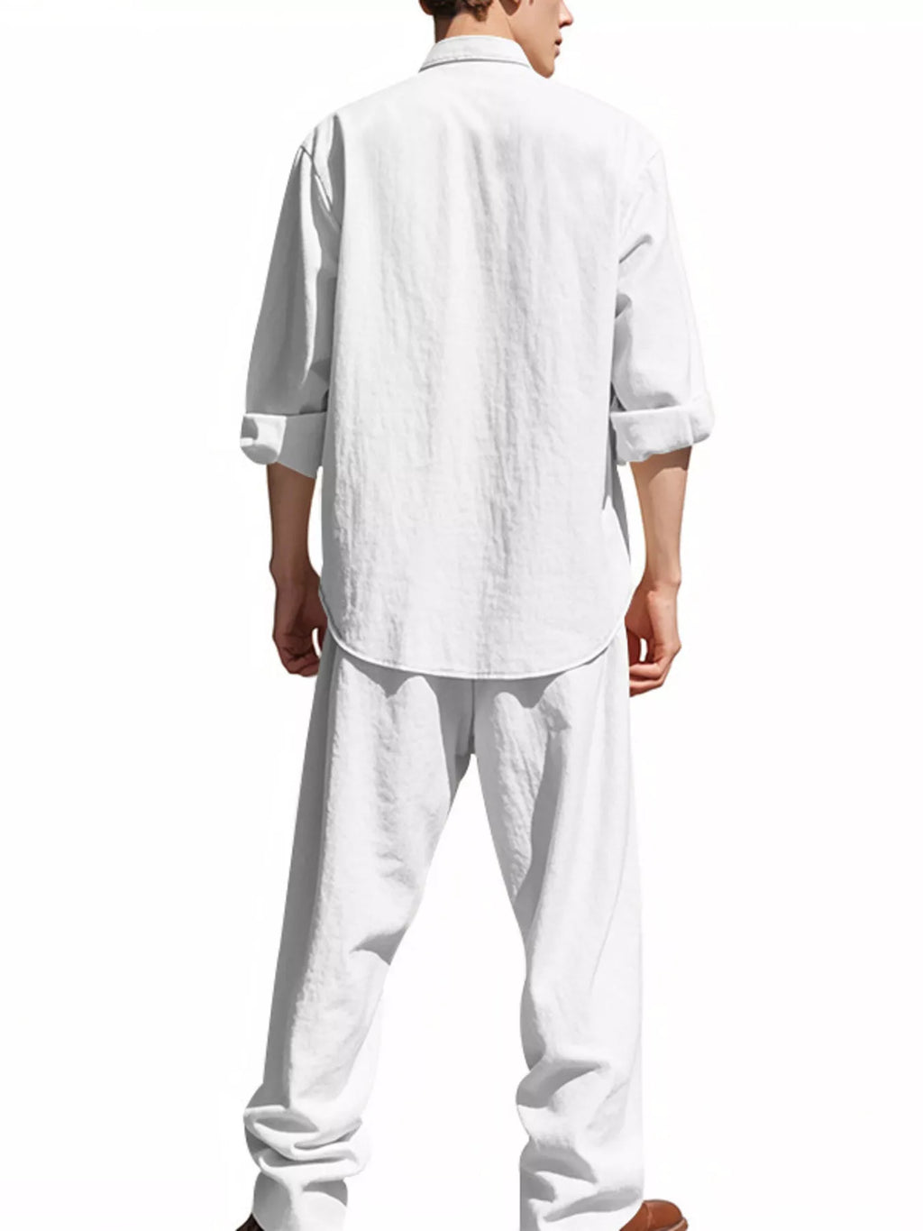 Ensemble Homme Élégant — Chemise Boutonnée Manches Longues & Pantalon - Bootiky