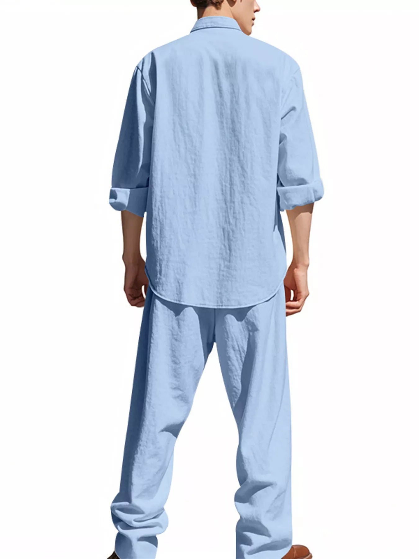 Ensemble Homme Élégant — Chemise Boutonnée Manches Longues & Pantalon - Bootiky