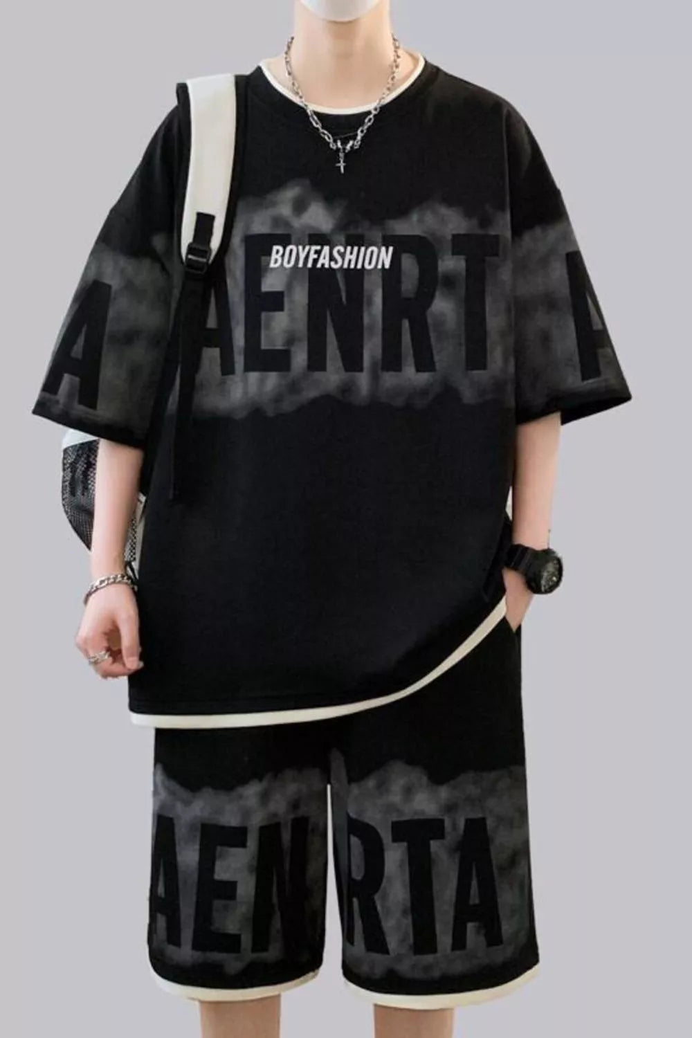 Ensemble Homme Été — T-Shirt Oversized à Lettres & Short - Bootiky