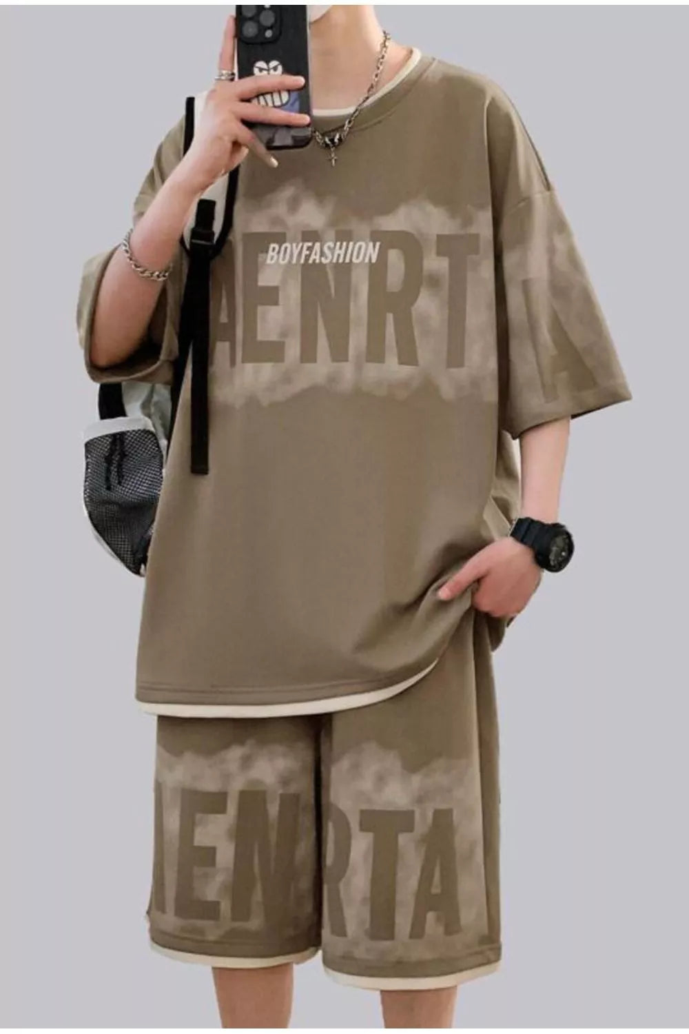 Ensemble Homme Été — T-Shirt Oversized à Lettres & Short - Bootiky