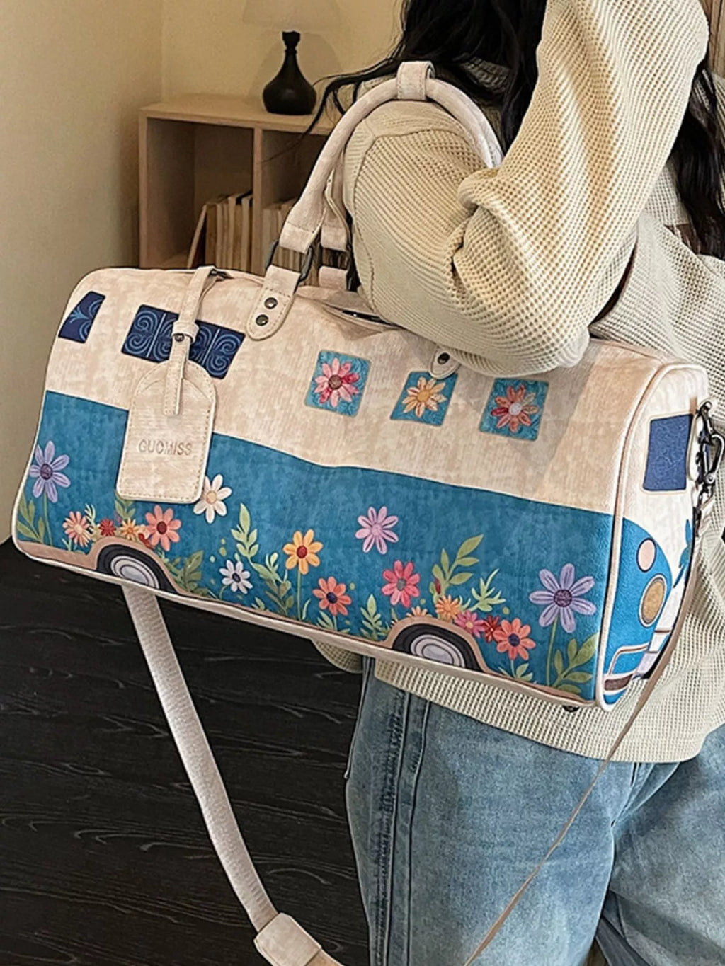 Sac de Voyage Duffel Imprimé Floral — Cuir PU Grande Capacité - Bootiky