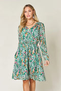 Robe Longue Imprimée — Cordon de Serrage & Manches Longues Doublée - Bootiky