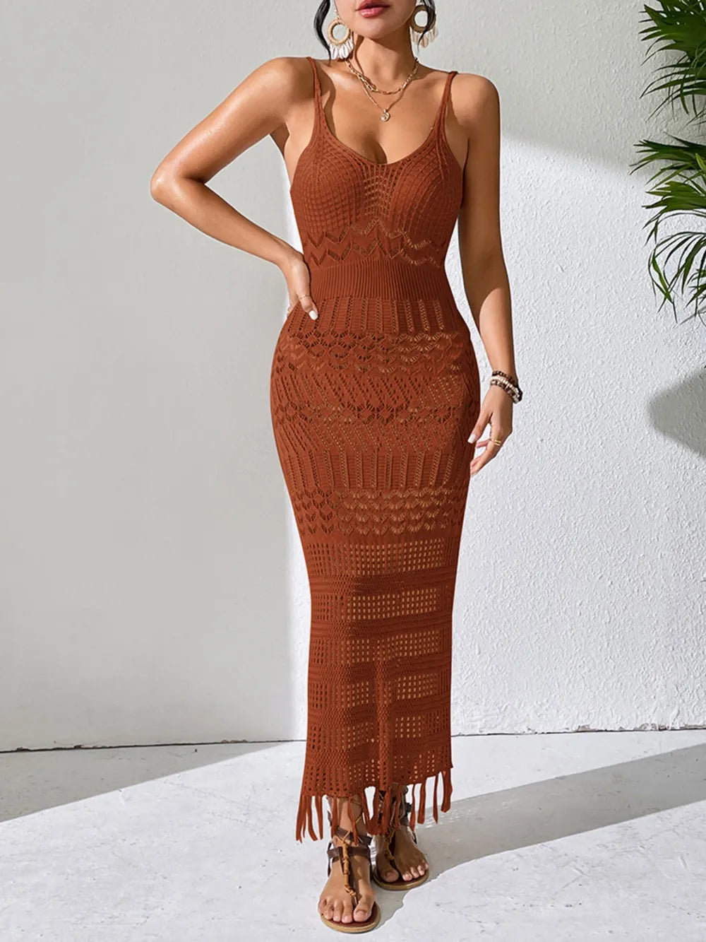 Robe de Plage — Maille Ajourée & Franges Bohème (Cover-up) - Bootiky