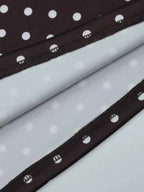 Robe Courte Retro Dolce à Pois Découpe Avant Cut-Out – Blanc, Marron, S à L - Bootiky