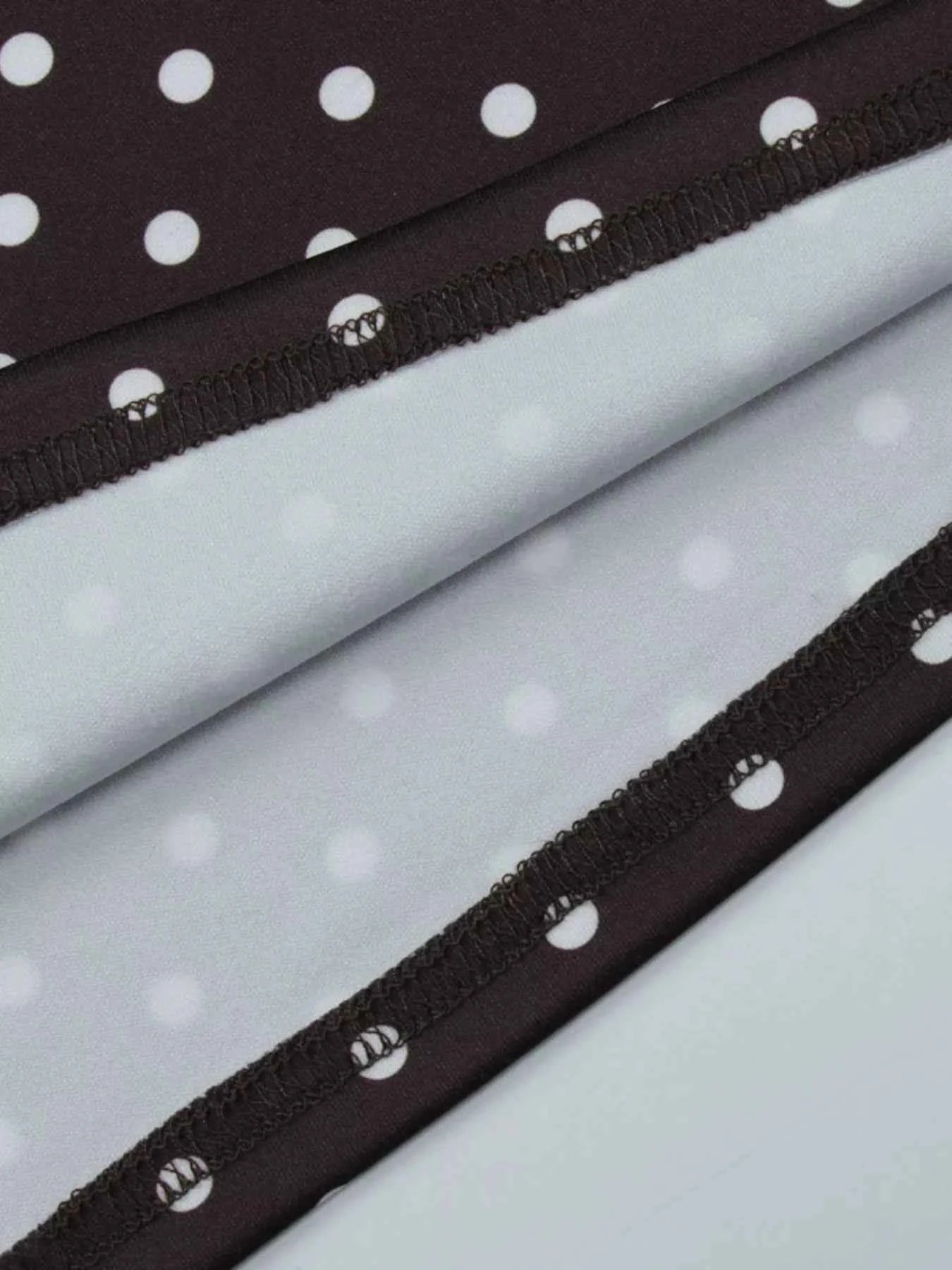 Robe Courte Retro Dolce à Pois Découpe Avant Cut-Out – Blanc, Marron, S à L - Bootiky