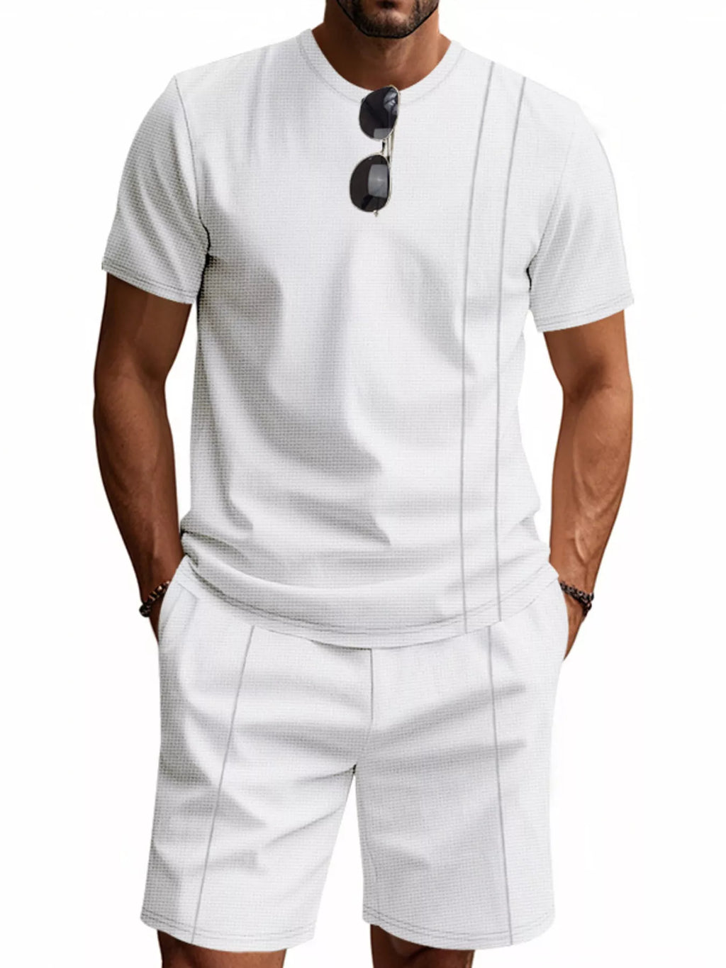 Ensemble Homme Été — T-Shirt Rayé & Short avec Poches - Bootiky