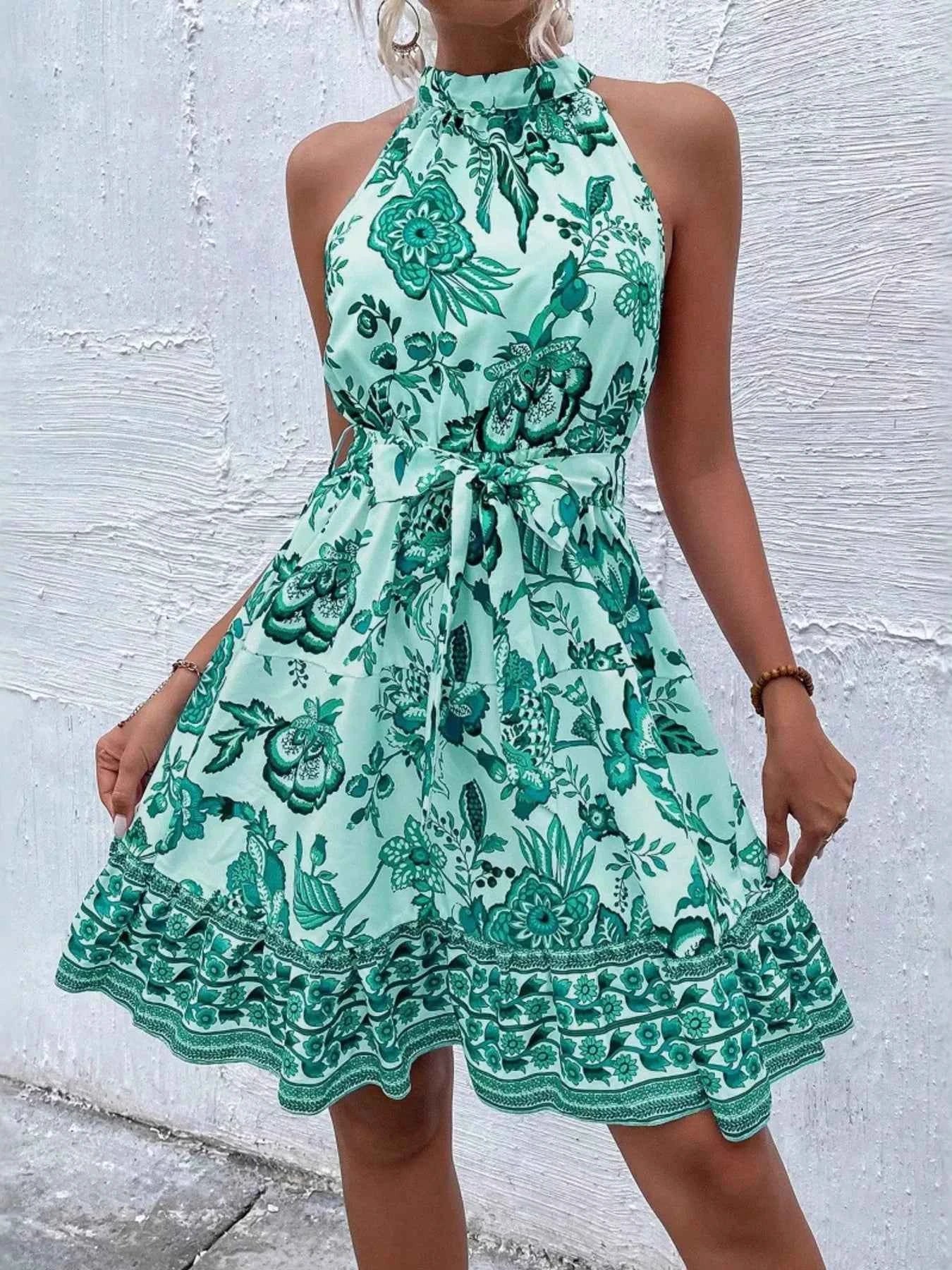 Robe d'Été Fluide Estoril Sans Manches – Ceinture Incluse, S à 2XL - Bootiky