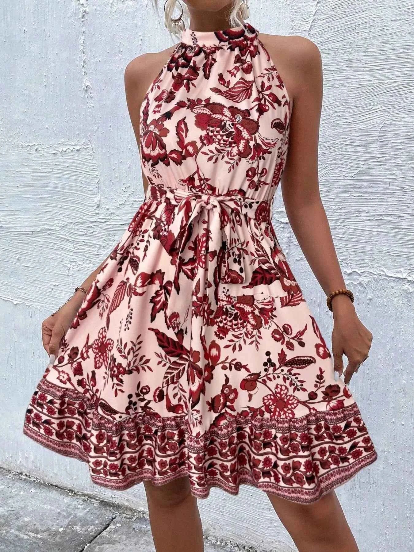 Robe d'Été Fluide Estoril Sans Manches – Ceinture Incluse, S à 2XL - Bootiky