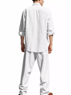 Ensemble Casual en Lin Le Saint-Tropez – Chemise & Pantalon Large Homme, S à 3XL - Bootiky