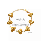 Bracelet Chérie Chaîne Dorée & Charm Cœur – Acier Inoxydable Plaqué Or 18K, Ajustable - Bootiky