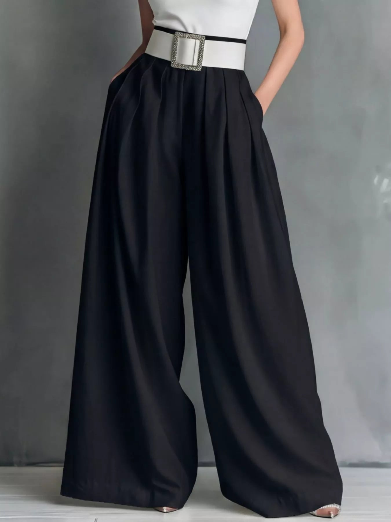 Pantalon Fluide Ample Palazzo Taille Haute – Wide-Leg, S à 2XL - Bootiky