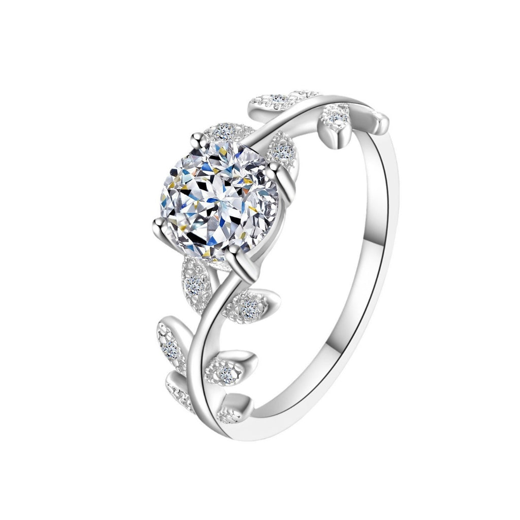 Bague Feuille Moissanite 1 Carat — Argent Sterling 925 - Bootiky