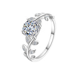 Bague Feuille Moissanite 1 Carat — Argent Sterling 925 - Bootiky