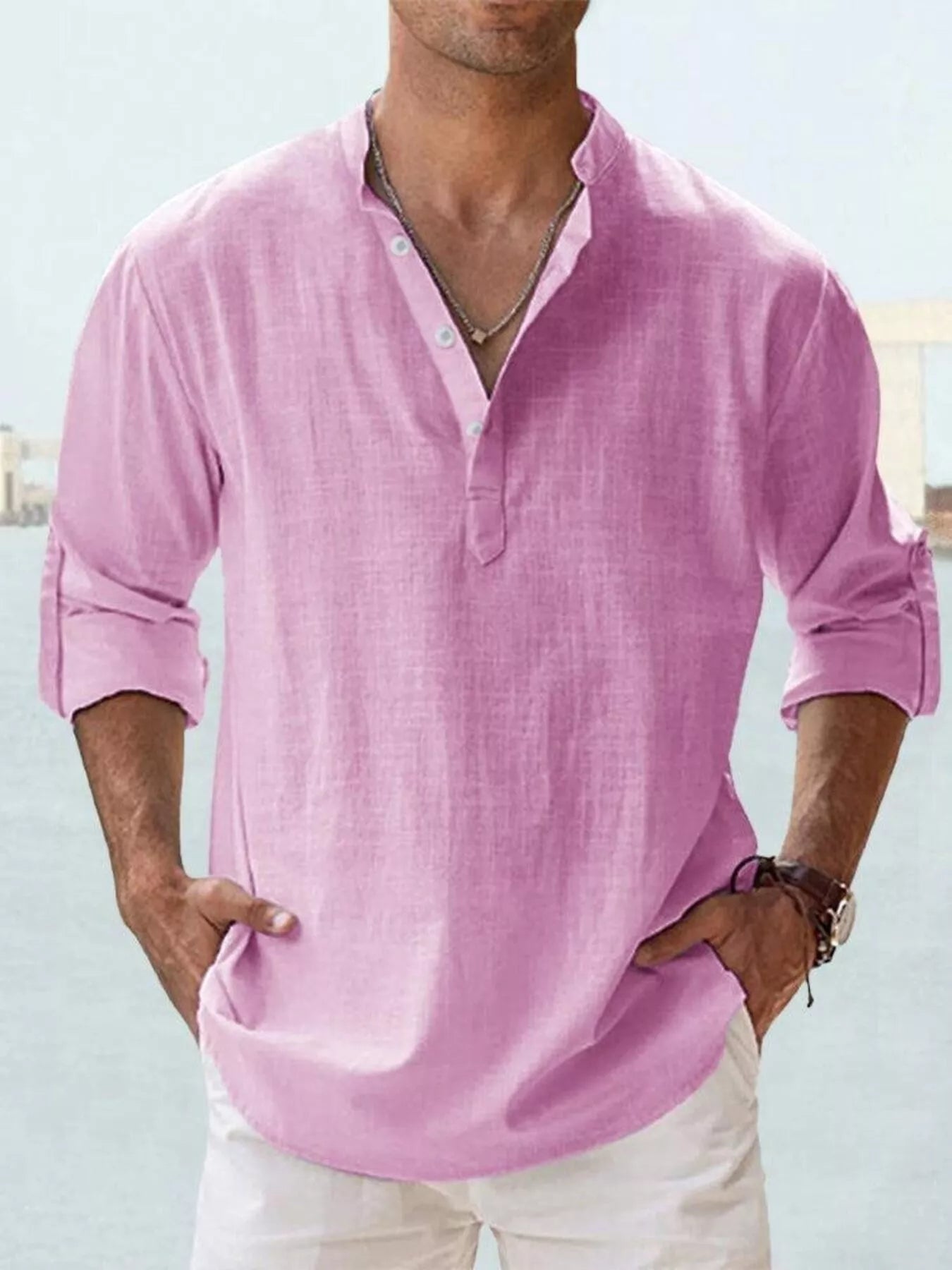 Chemise homme manches retroussables – 13 coloris, grande taille - Bootiky