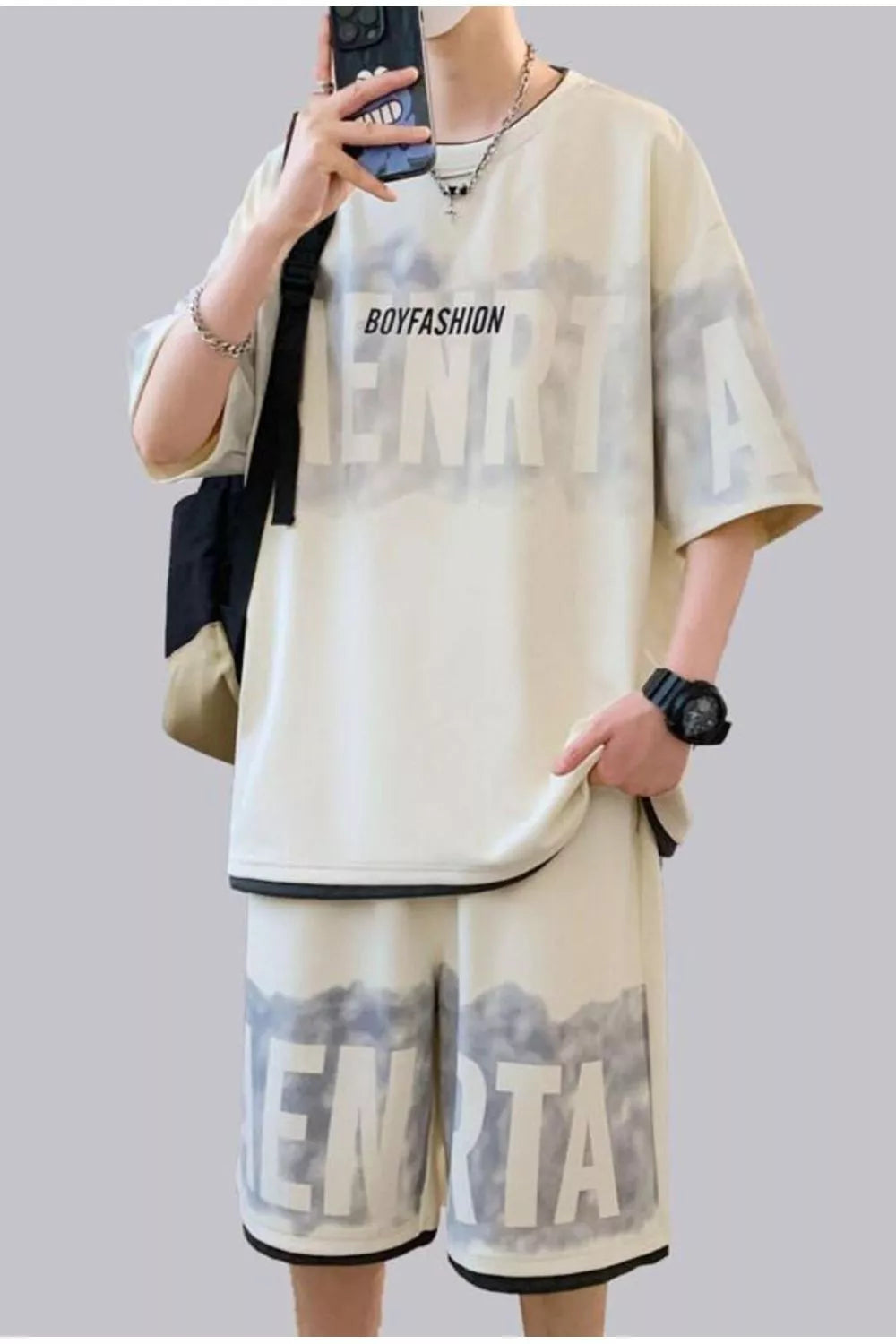 Ensemble Homme Été — T-Shirt Oversized à Lettres & Short - Bootiky
