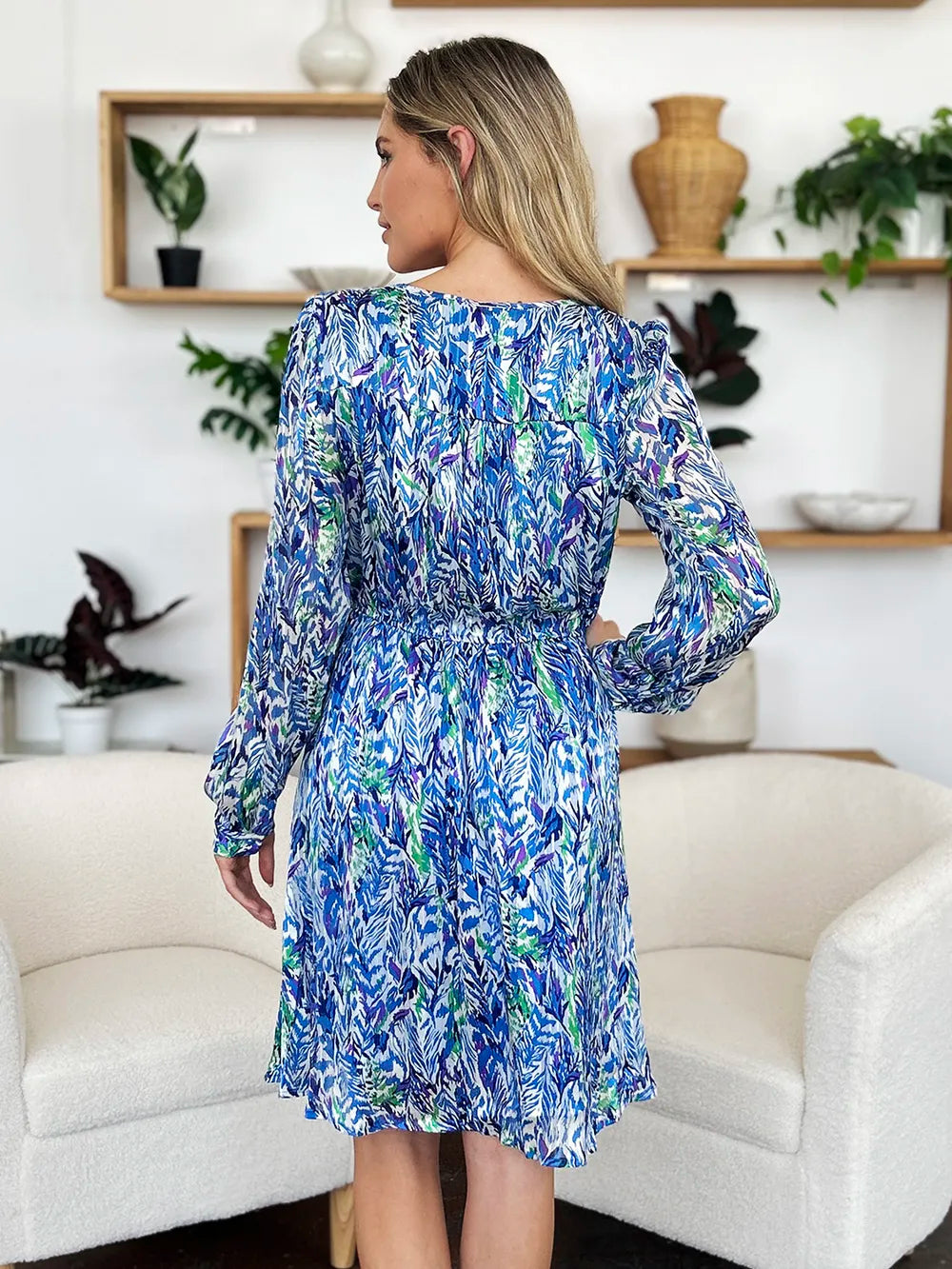 Robe Longue Imprimée — Cordon de Serrage & Manches Longues Doublée - Bootiky