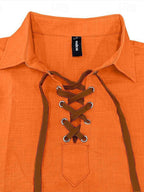 Chemise Homme Vintage — Manches Longues à Lacets Style Bohème - Bootiky