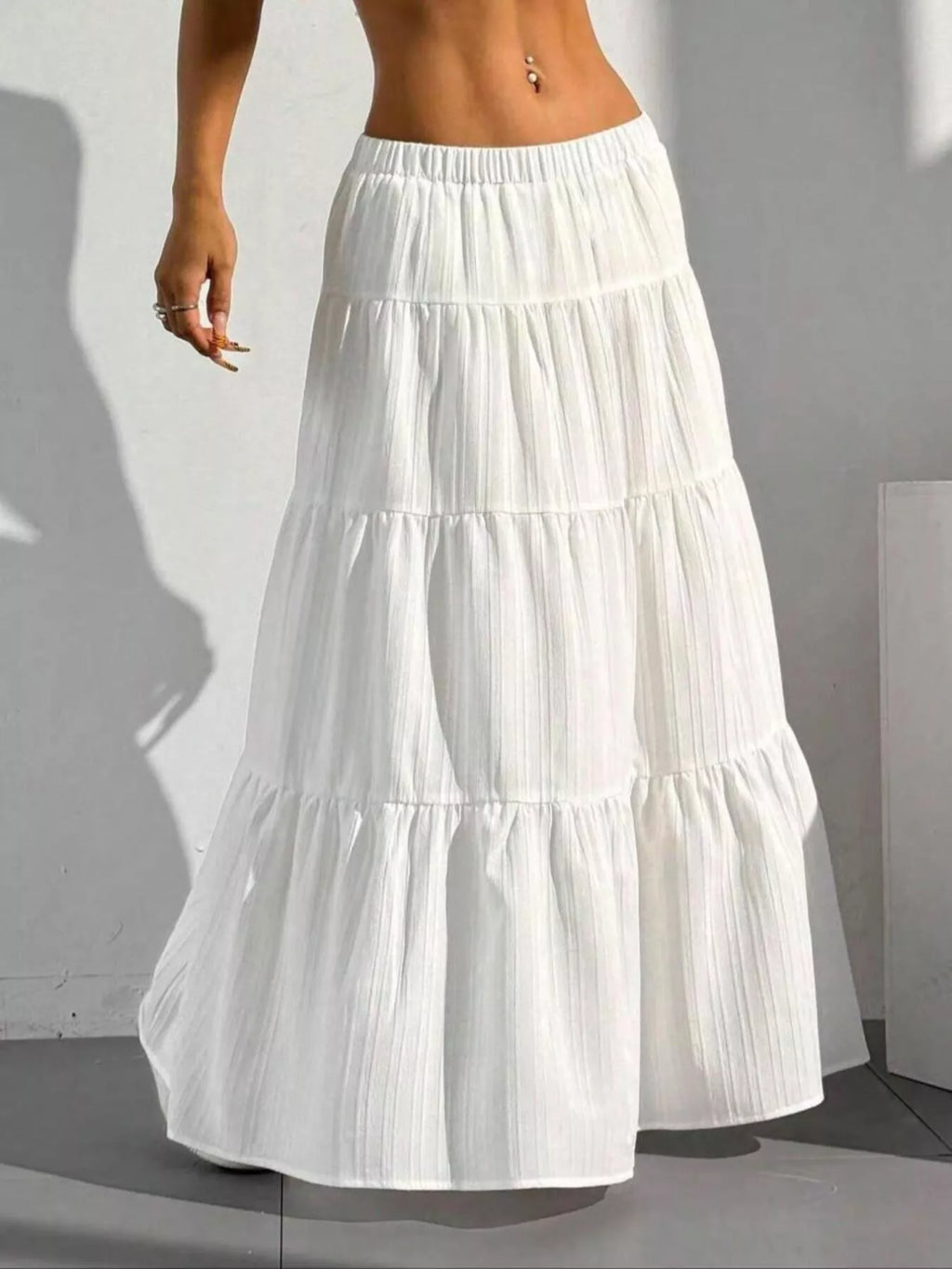 Jupe Maxi Bohème Esmée à Volants Superposés – Taille Élastique, S à XL - Bootiky