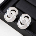 Boucles d'Oreilles Graphiques Saga Nœud Chunky – Plaqué Or 18K ou Argent - Bootiky