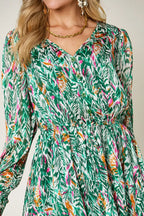 Robe Longue Imprimée — Cordon de Serrage & Manches Longues Doublée - Bootiky