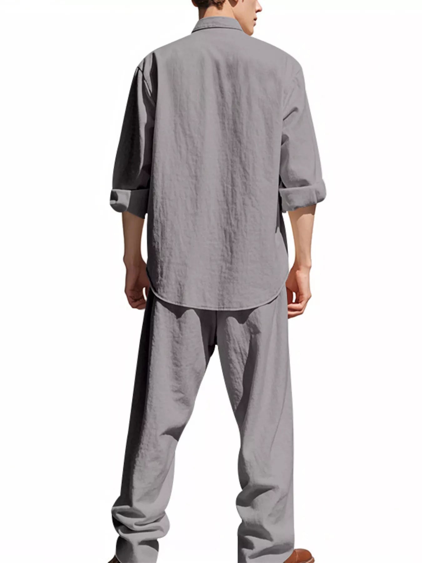 Ensemble Homme Élégant — Chemise Boutonnée Manches Longues & Pantalon - Bootiky