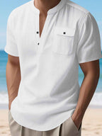Chemise homme manches courtes à boutons – grande taille - Bootiky