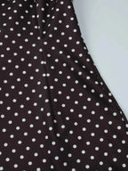Robe Courte Retro Dolce à Pois Découpe Avant Cut-Out – Blanc, Marron, S à L - Bootiky