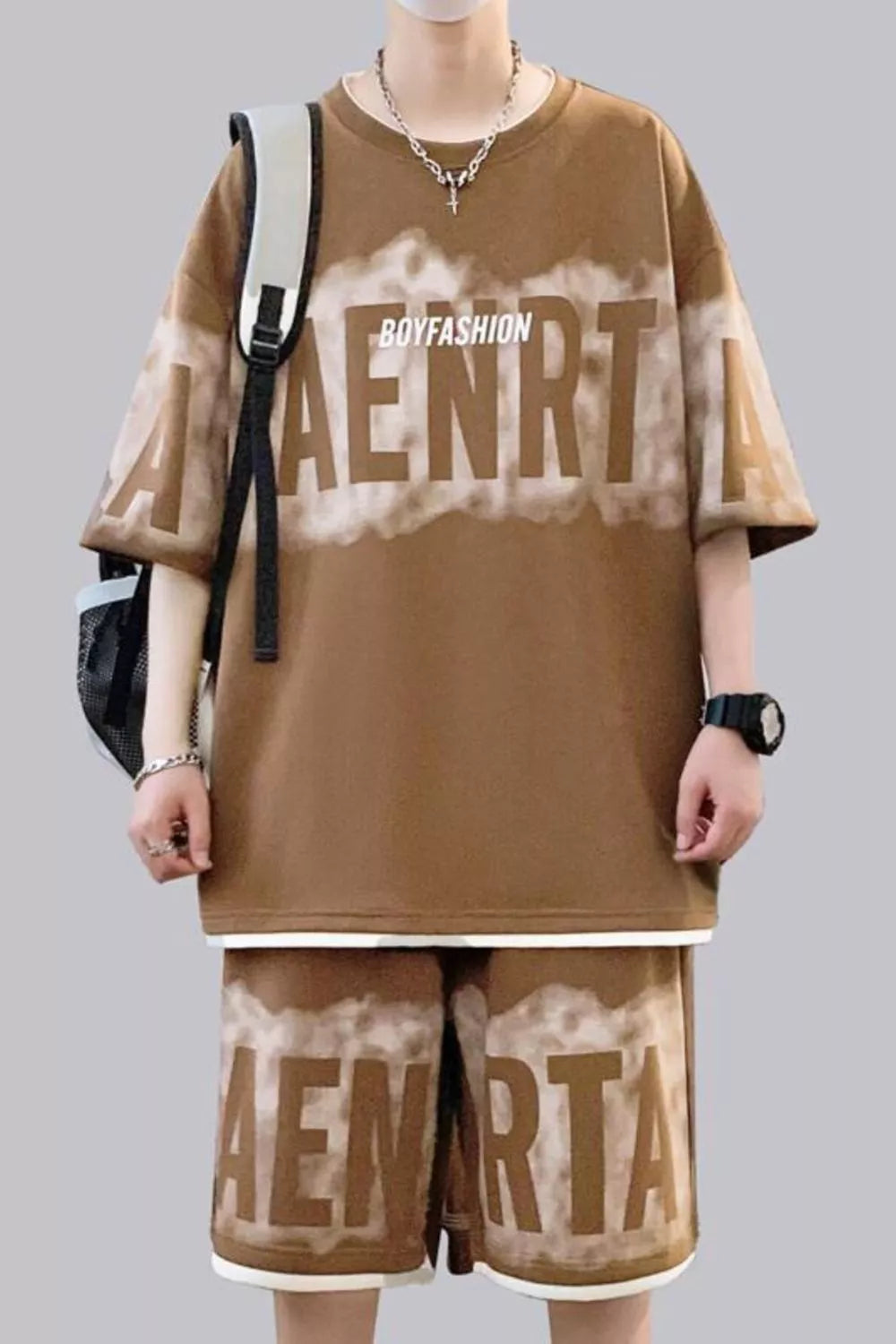 Ensemble Homme Été — T-Shirt Oversized à Lettres & Short - Bootiky