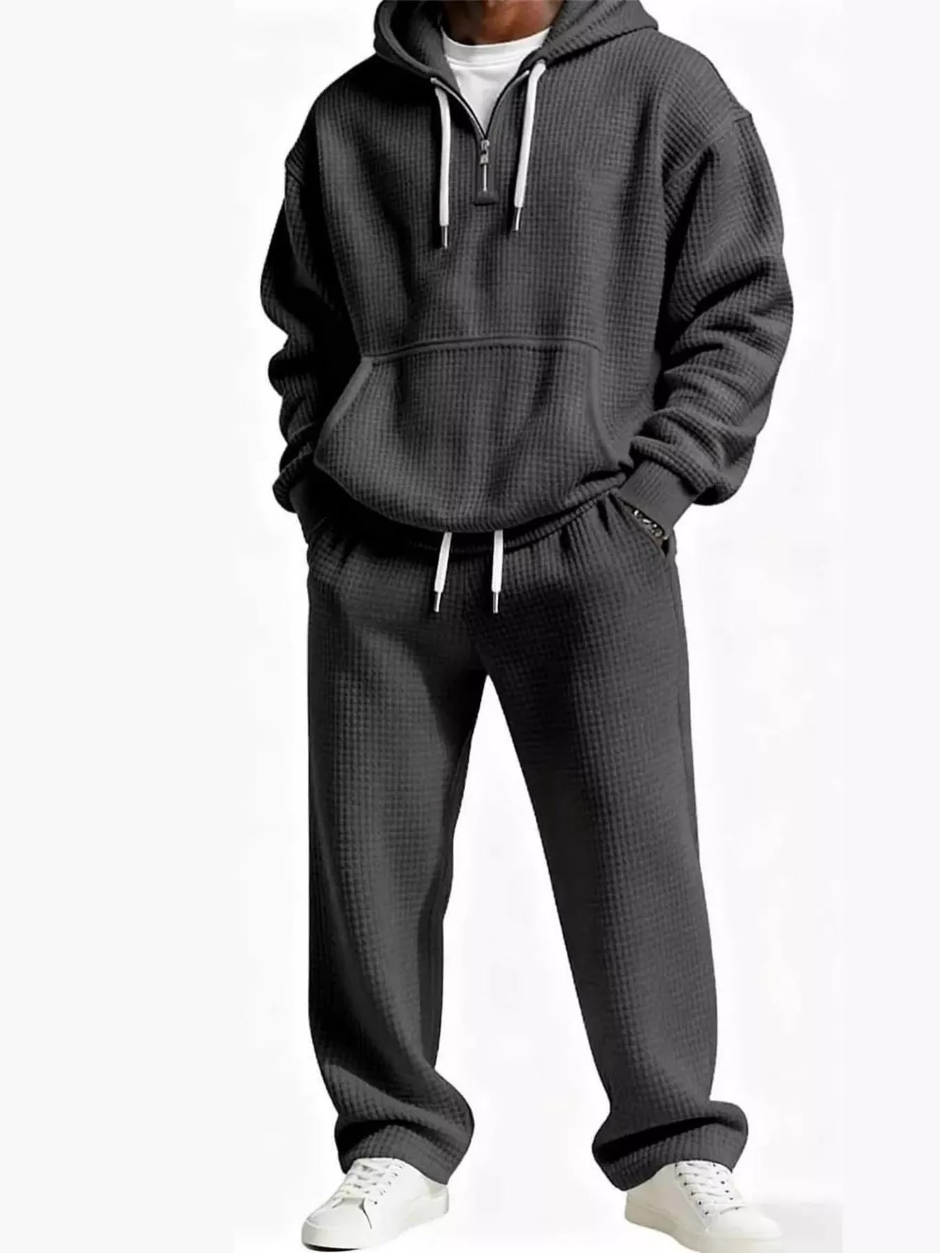 Ensemble Homme — Sweat à Capuche Waffle-Knit & Pantalon Oversized - Bootiky