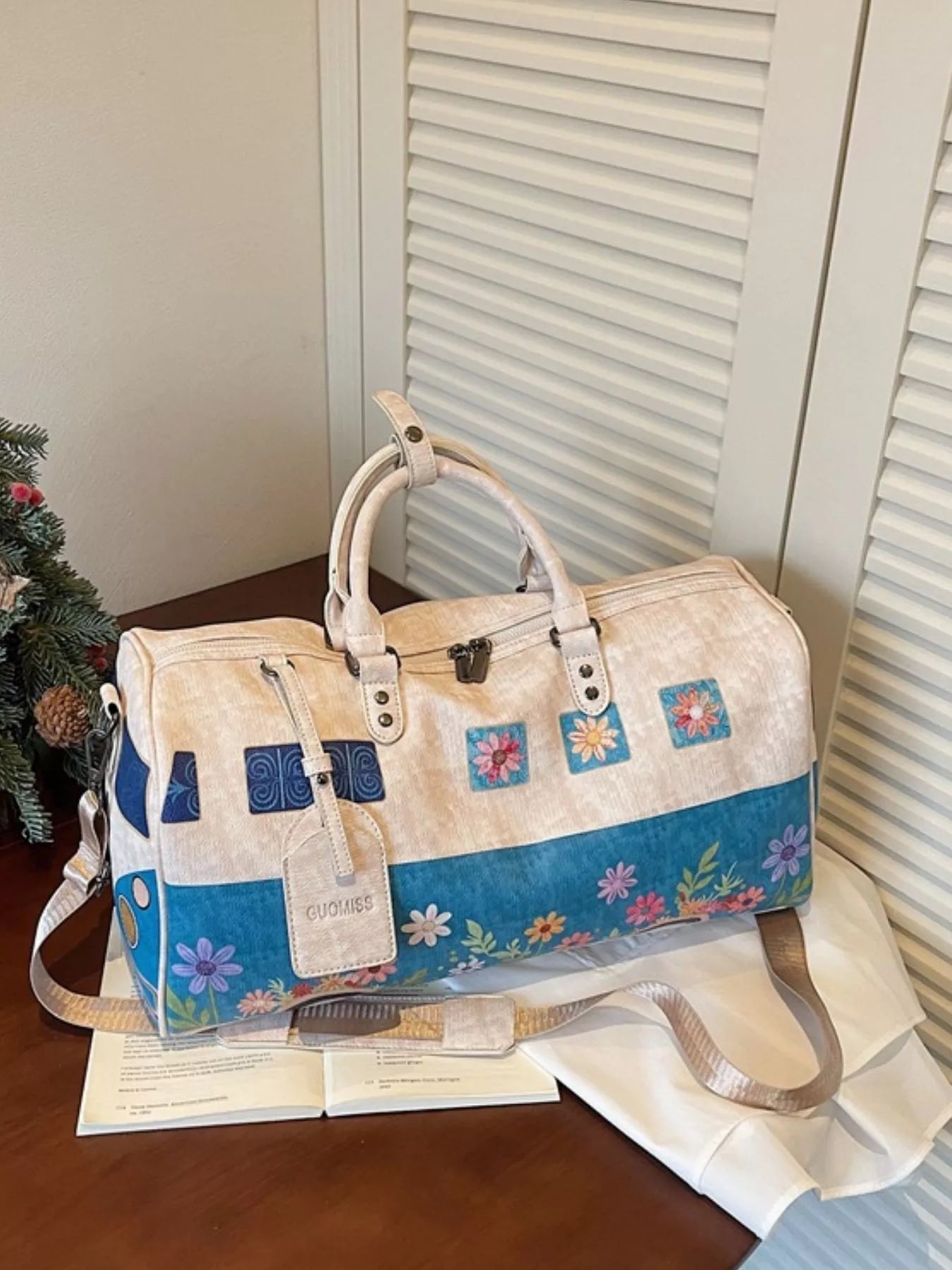 Sac de Voyage Duffel Imprimé Floral — Cuir PU Grande Capacité - Bootiky