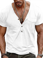 T-shirt homme manches courtes à boutons – casual grande taille - Bootiky