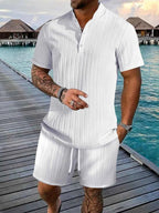 Ensemble Homme 2 Pièces — Haut Boutons Manches Courtes & Short - Bootiky