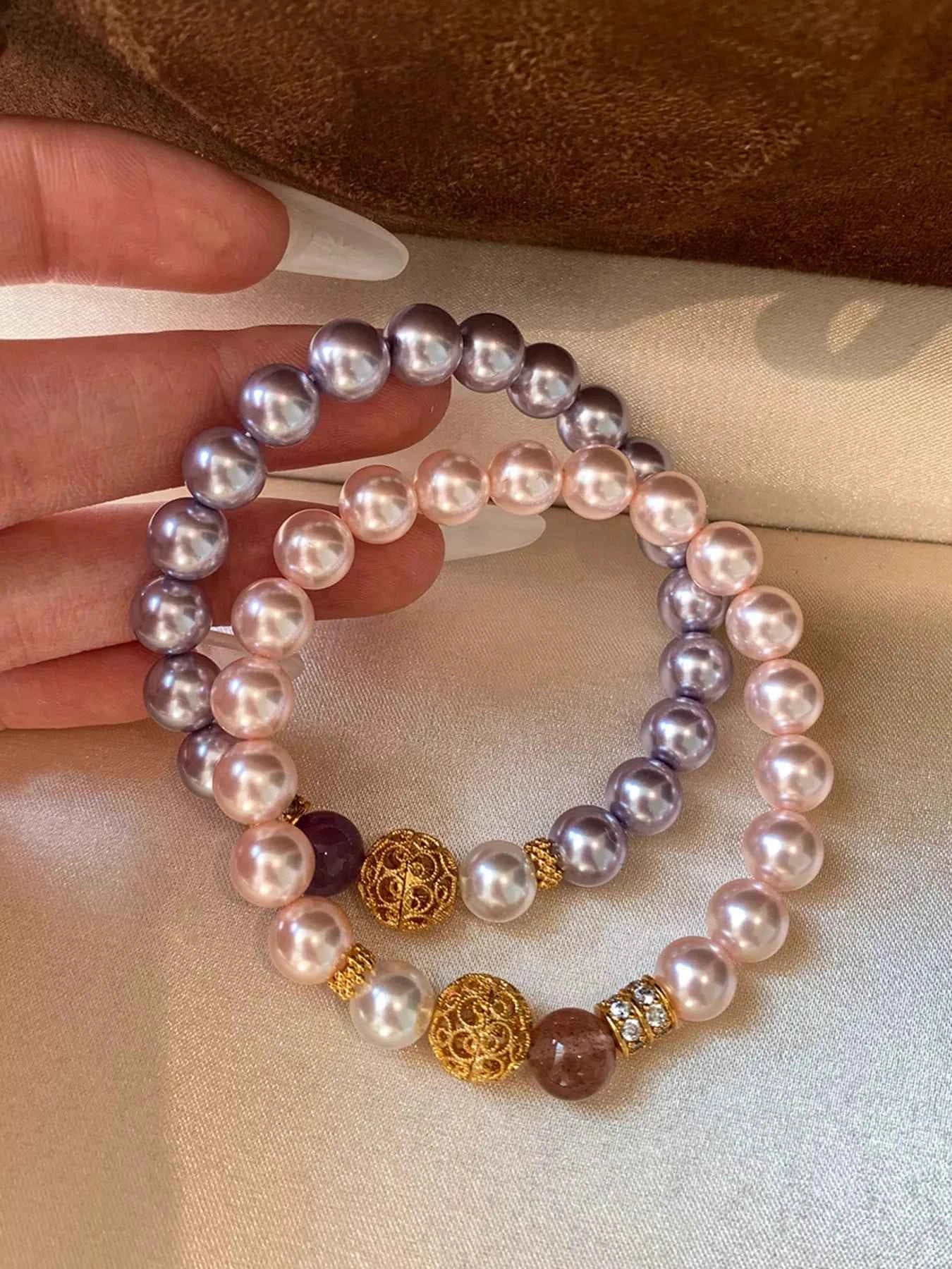 Bracelet Perles & Cristaux Plaqué Or 18K — Romantique & Féminin - Bootiky