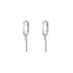 Boucles d'Oreilles Créoles Barre en Argent Sterling 925 – Bijou Minimaliste Femme | Bootiky - Bootiky