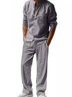 Ensemble Casual en Lin Le Saint-Tropez – Chemise & Pantalon Large Homme, S à 3XL - Bootiky