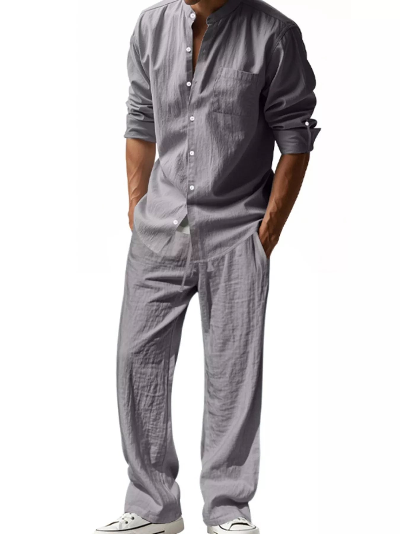 Ensemble Casual en Lin Le Saint-Tropez – Chemise & Pantalon Large Homme, S à 3XL - Bootiky