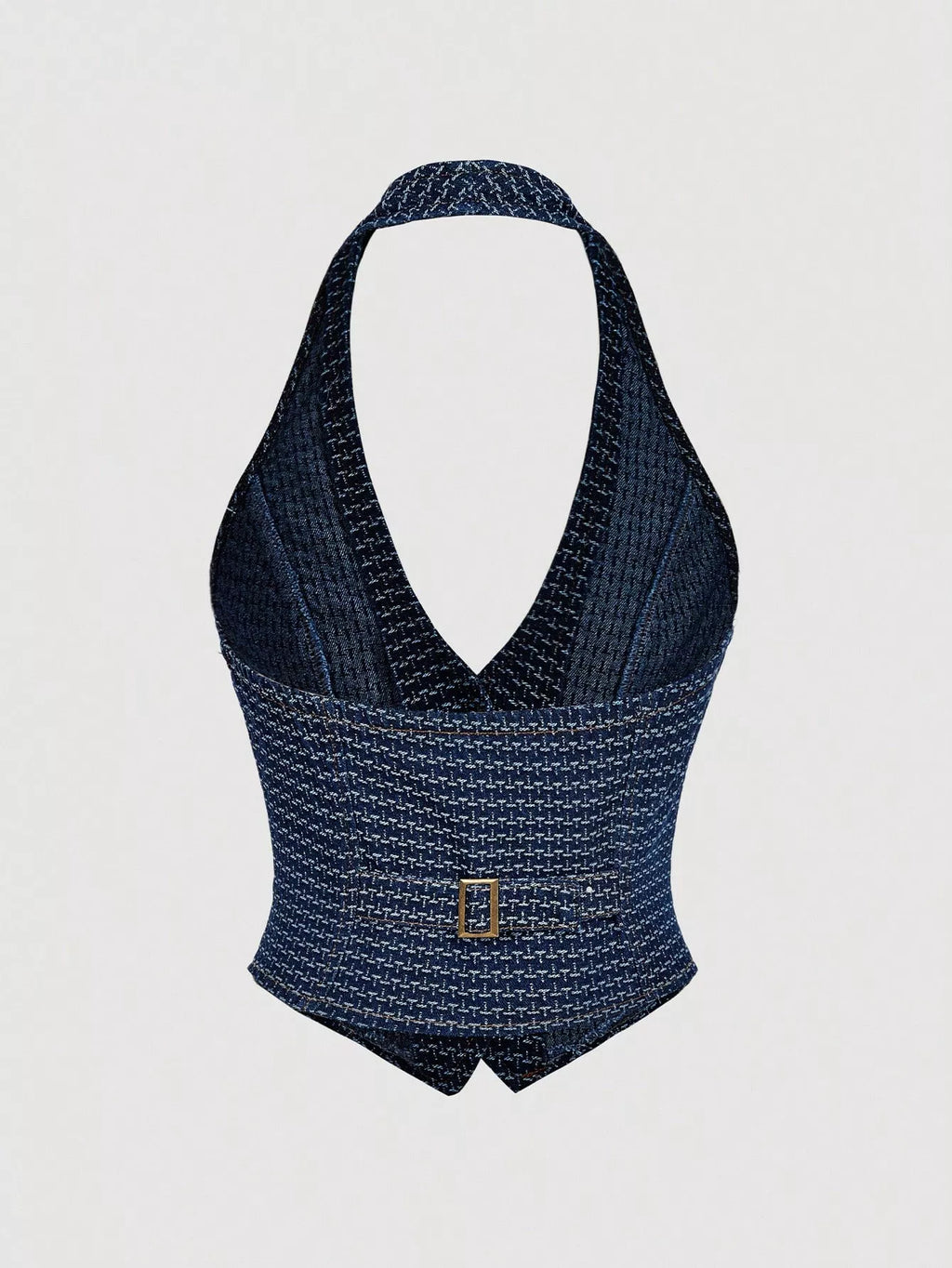 Ensemble deux pièces – Gilet halter en jean et pantalon wide-leg - Bootiky