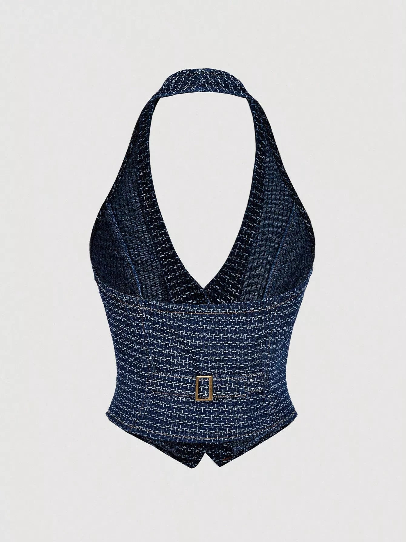 Ensemble deux pièces – Gilet halter en jean et pantalon wide-leg - Bootiky