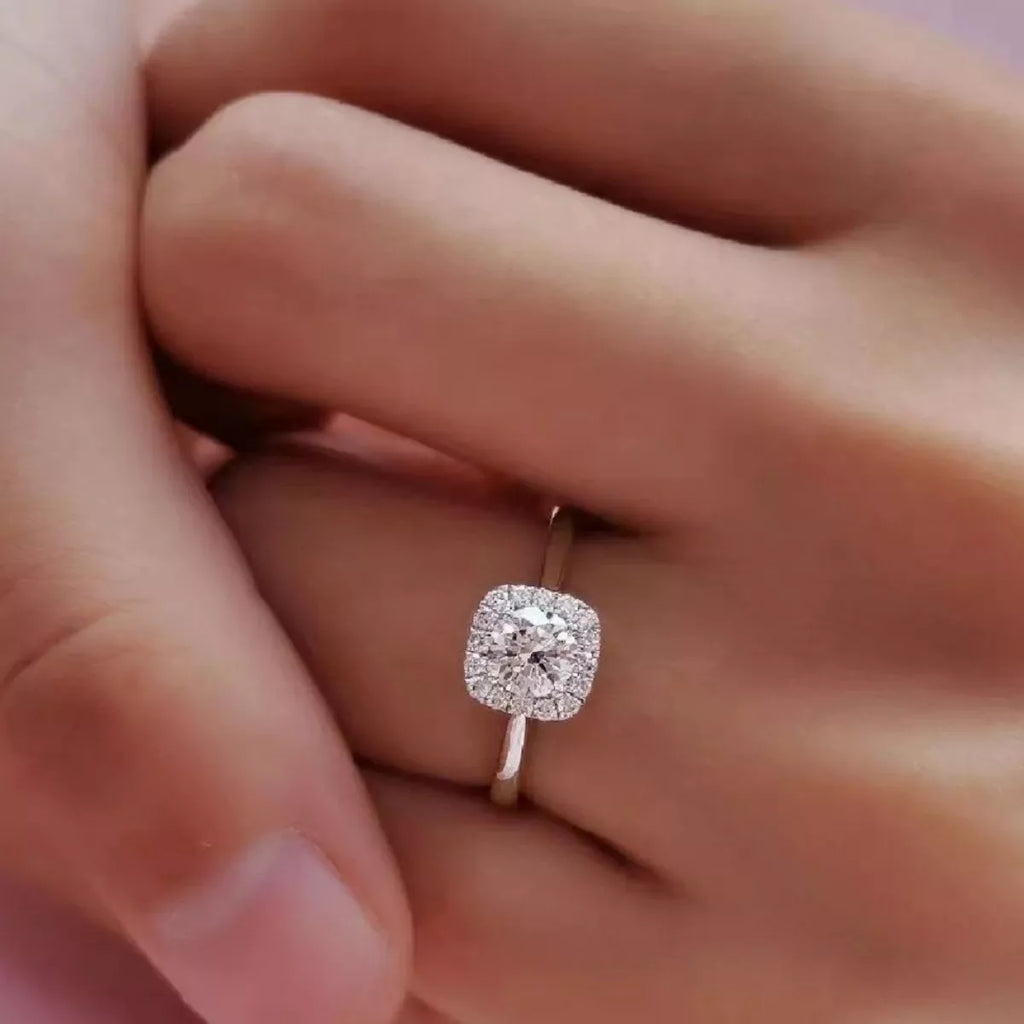 Bague Carrée Moissanite 1 Carat — Argent Sterling 925 Ajustable - Bootiky