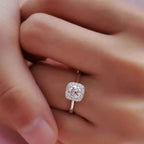 Bague Carrée Moissanite 1 Carat — Argent Sterling 925 Ajustable - Bootiky