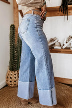 Jean Large à Revers Brooklyn – Coupe Loose Décontractée, Tailles 4 à 16 - Bootiky