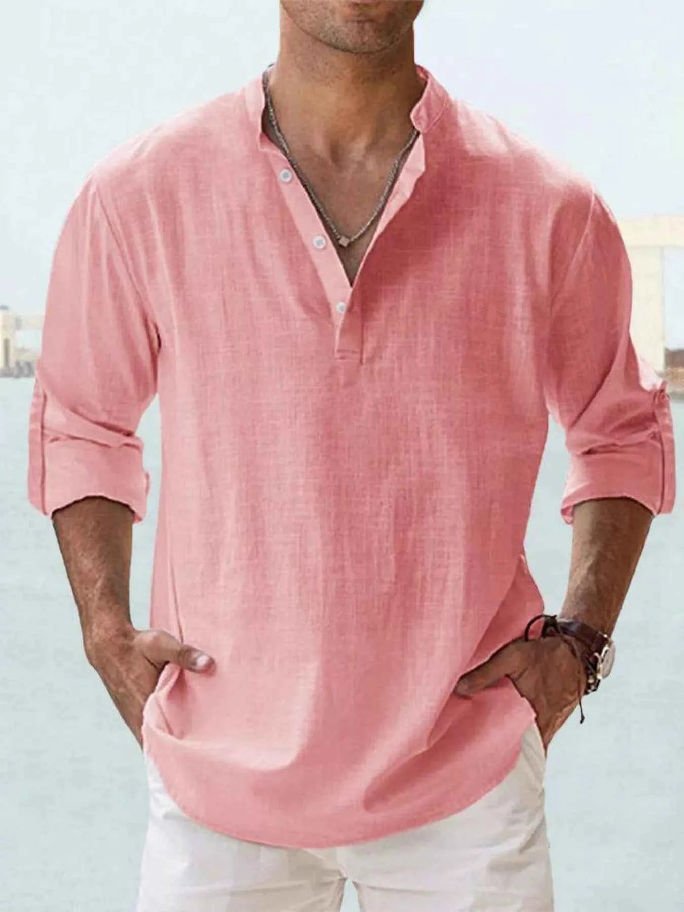 Chemise homme manches retroussables – 13 coloris, grande taille - Bootiky