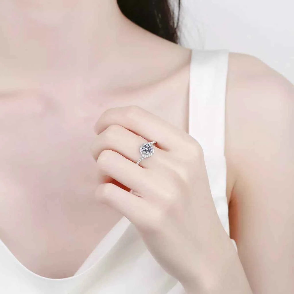 Bague Moissanite 1 Carat — Argent Sterling 925 Ajustable - Bootiky