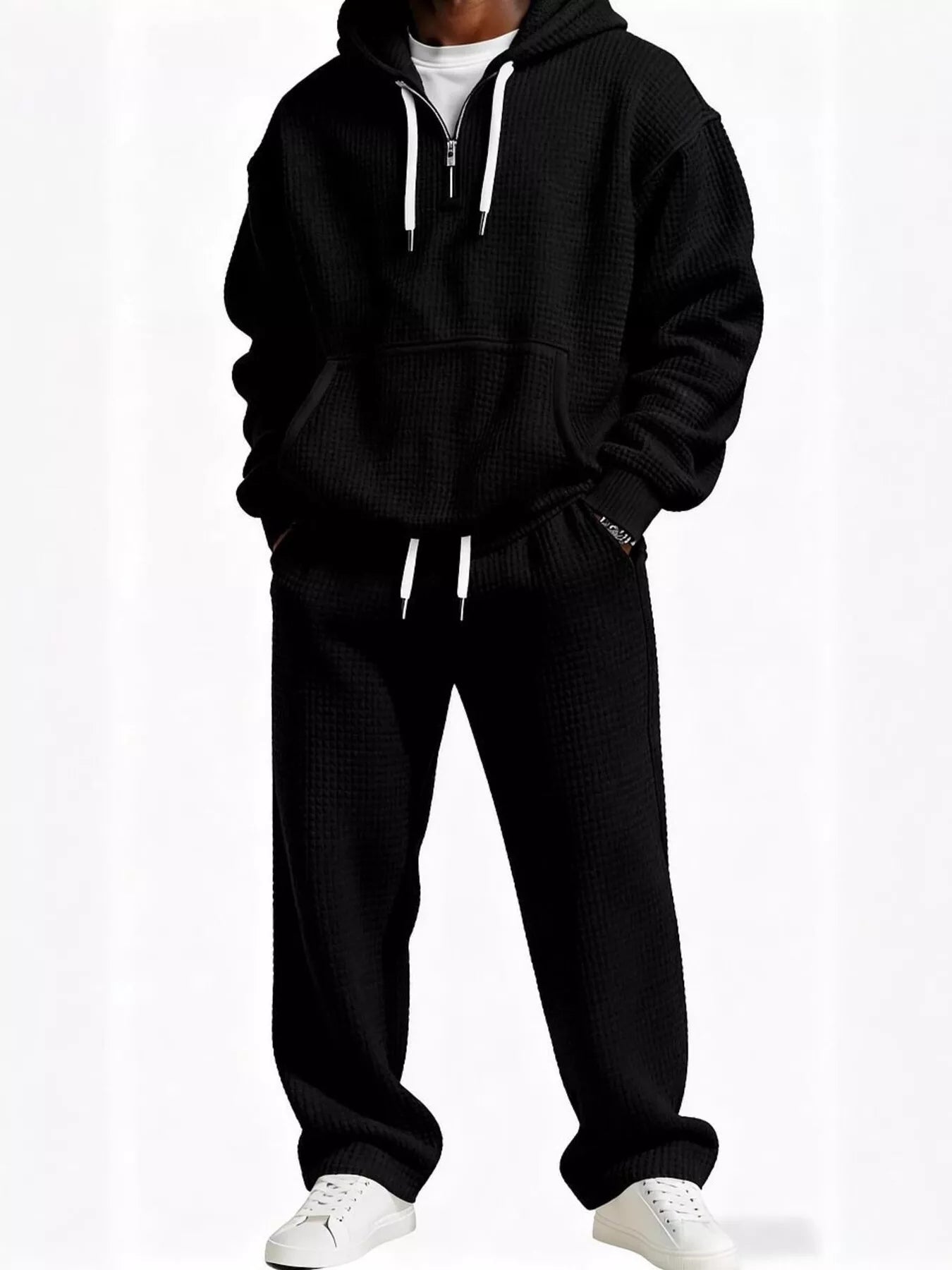 Ensemble Homme — Sweat à Capuche Waffle-Knit & Pantalon Oversized - Bootiky