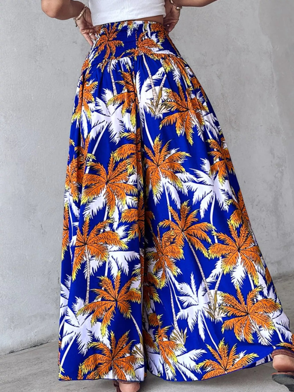Pantalon Large Imprimé — Taille Smokée & Poches - Bootiky