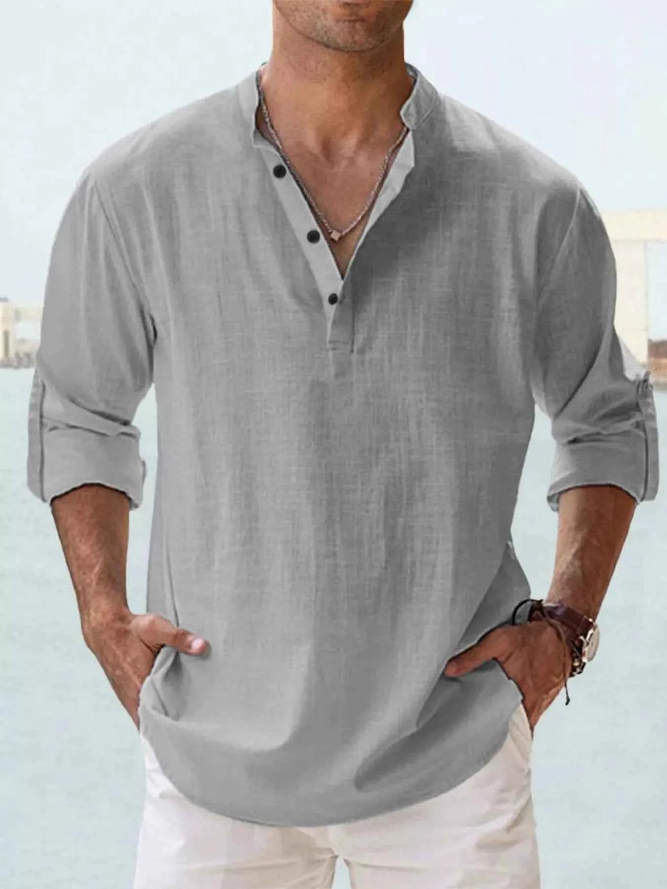Chemise homme manches retroussables – 13 coloris, grande taille - Bootiky