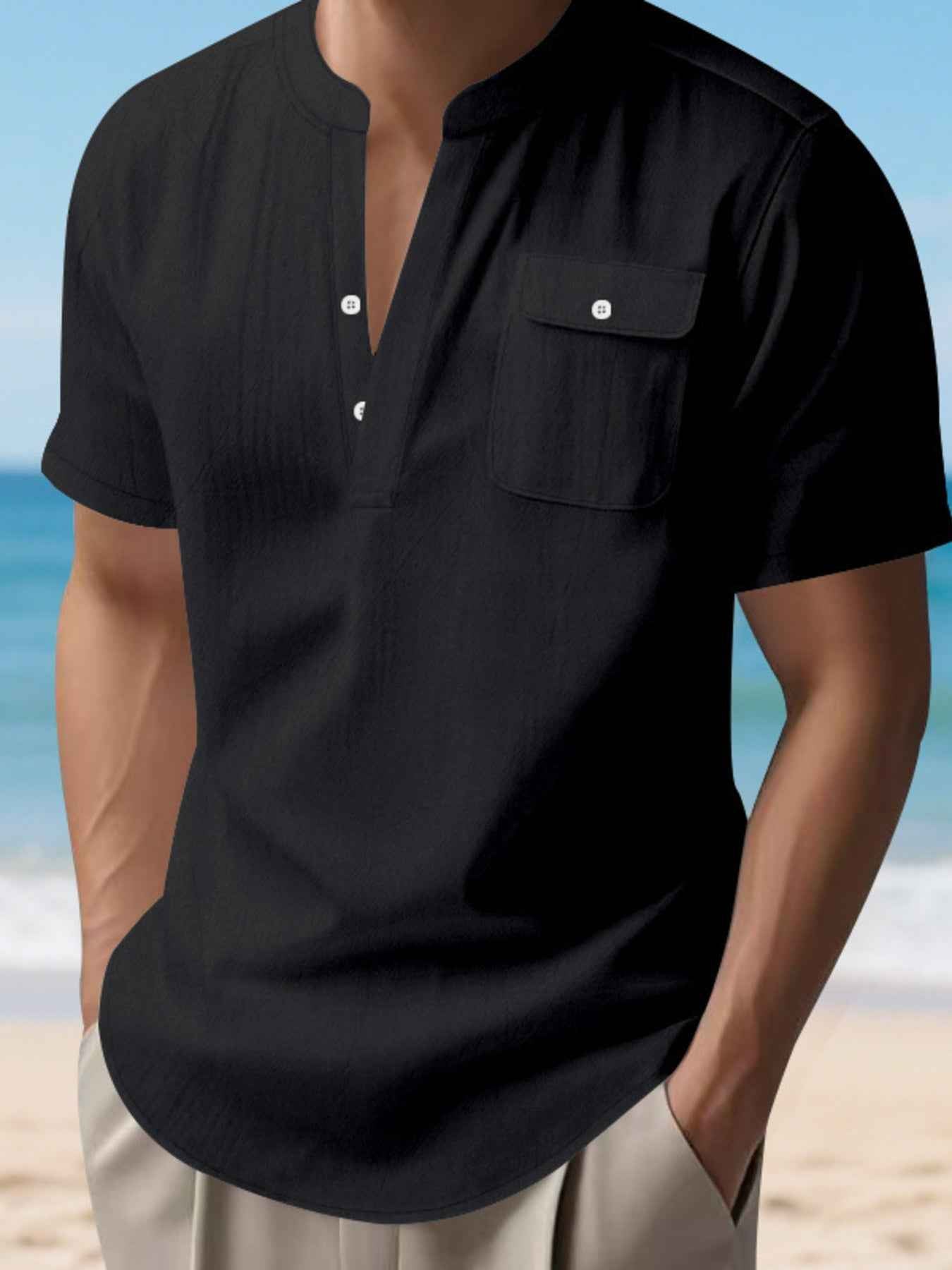 Chemise homme manches courtes à boutons – grande taille - Bootiky