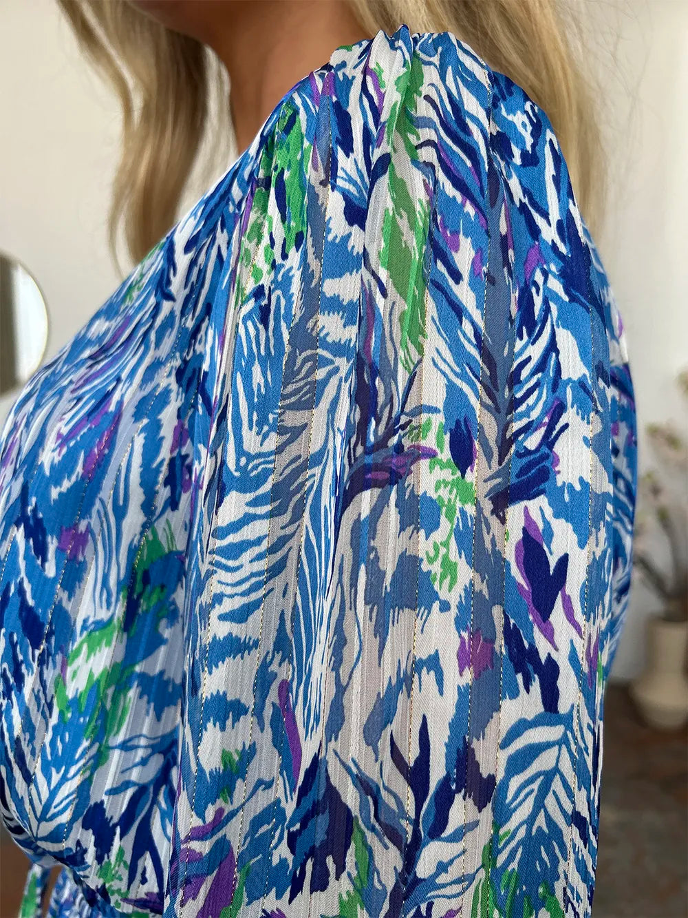 Robe Longue Imprimée — Cordon de Serrage & Manches Longues Doublée - Bootiky
